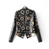 Lautaro Runway Cut Out Short Faux Leather Jacket Golden Rivet Cool Stylish Designer Clothes Women European American Fashion 2022