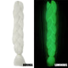 Glowing Synthetic Jumbo Crochet Braids Hair Pure Color Fluorescent Green Shining In Darkness Crochet Braiding Hair Extensions