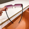 2023 Fashion New Women Oversized Rimless Sun Glasses Vintage Gradient Tea Cool Sunglasses Ladies Uitravioler-proof
