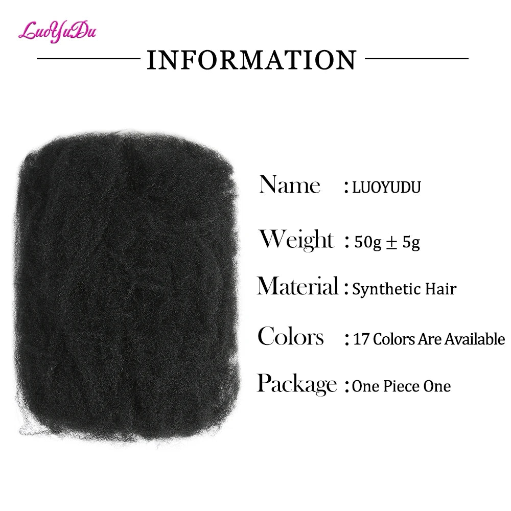 For Junky Curl Afro kinky Curly Synthetic Braiding Hair Extensions For DIY Good Omens 50g/pcs For Dreadlocks Twist Braids Hair