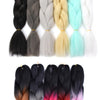 24'' 100G Synthetic Jumbo Braiding Hair Ombre Rainbow Hair Extensions Festival Jumbo Crochet Hair Weaving Box Braids Hairpieces