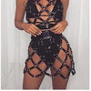 2024 NEW Crystal Masquerade Face Jewelry Women Party Accessories Fashion Fishing Net Metal Rhinestone Sequined Veil Body Jewel