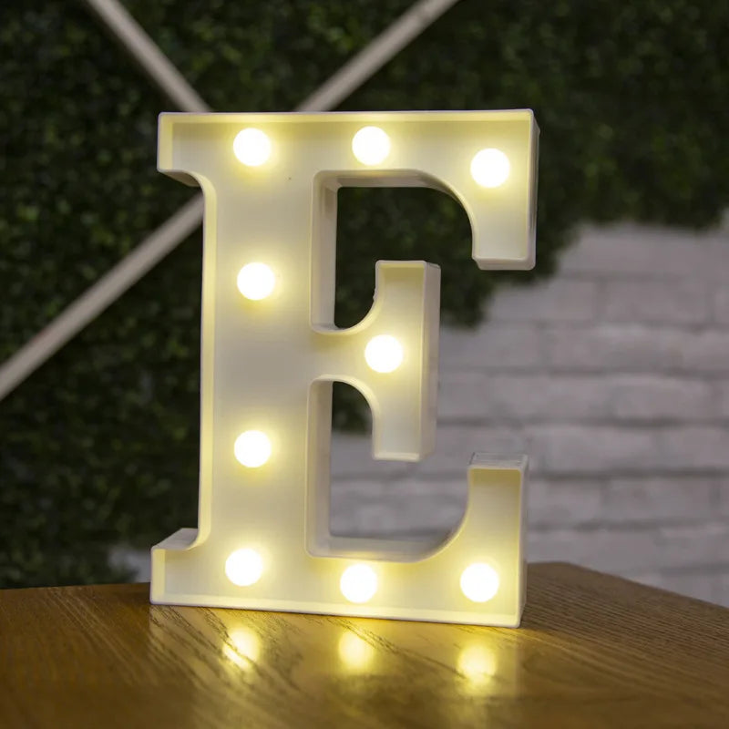 Luxury Alphabet Letter LED Lights Luminous Number Lamp  Battery Night Light for Home Wedding Birthday Christmas Party Decoration