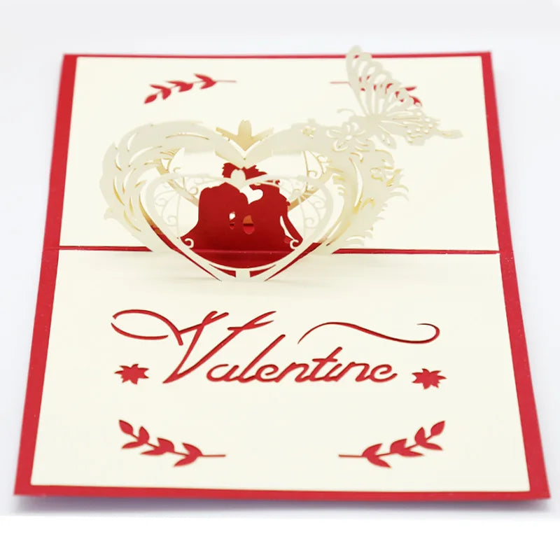 3D Pop Up Love Card with Envelope Valentines Day Birthday Anniversary Greeting Cards for Couples Wife Husband Handmade Gifts