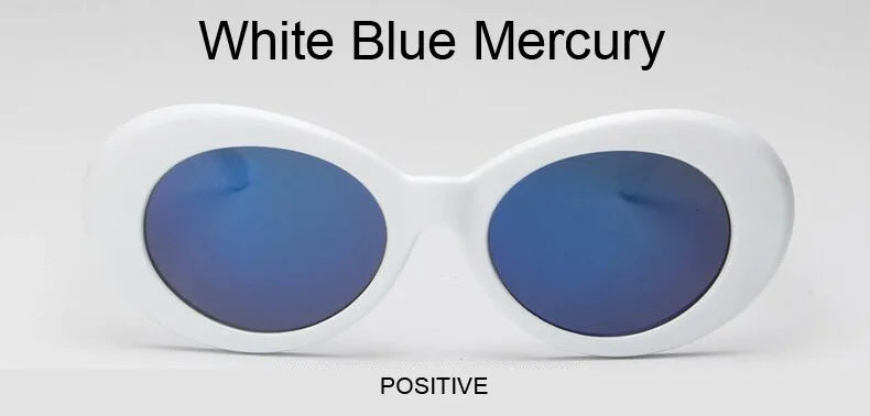 Kurt Cobain Retro Oval Sunglasses Man Vintage Fashion Brand Sun Glasses Classic White Black Lentes De Sol Mujer
