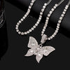 Iced Out Crystal Rhinestones Butterfly Pendants Anklet Chain For Women Multi-layer Big Rhinestones Tennis Chain Ankle Jewelry