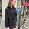 Women Vintage Fashion Blazer Denim Patchwork Jackets 2022 Autumn Winter Irregular Coat Women Long Sleeve Loose Korean Outerwear