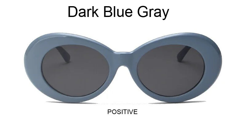 Kurt Cobain Retro Oval Sunglasses Man Vintage Fashion Brand Sun Glasses Classic White Black Lentes De Sol Mujer