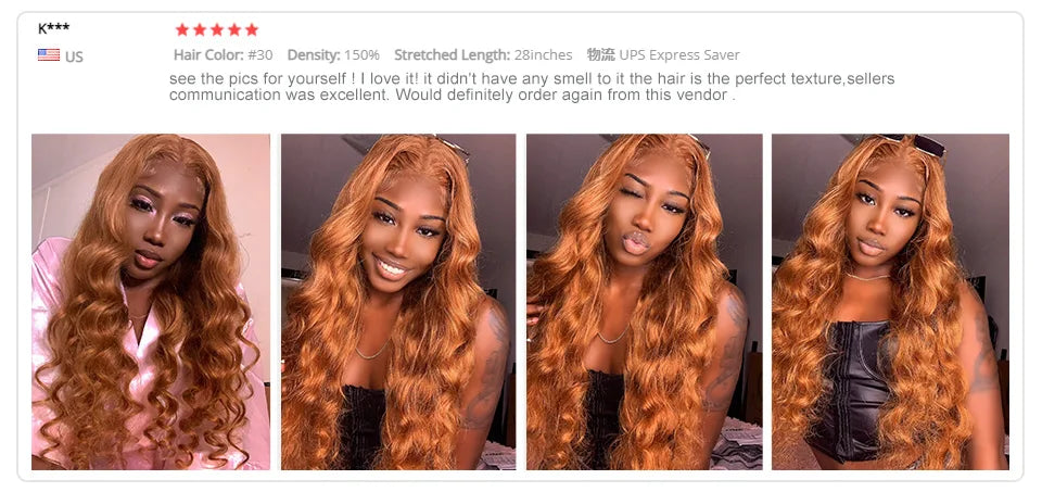 13X6 Ginger Blonde Lace Front Human Hair Wigs Red Burgundy 13x4 Body Wave Transparent HD Lace Frontal Wig Brown Lace Front Wig