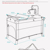 IMBABY Newborn Baby Bed Multifunctional Baby Cribs Foldable Baby Cot With Diaper Table Crib Cradle Double Decker Cribs for Baby