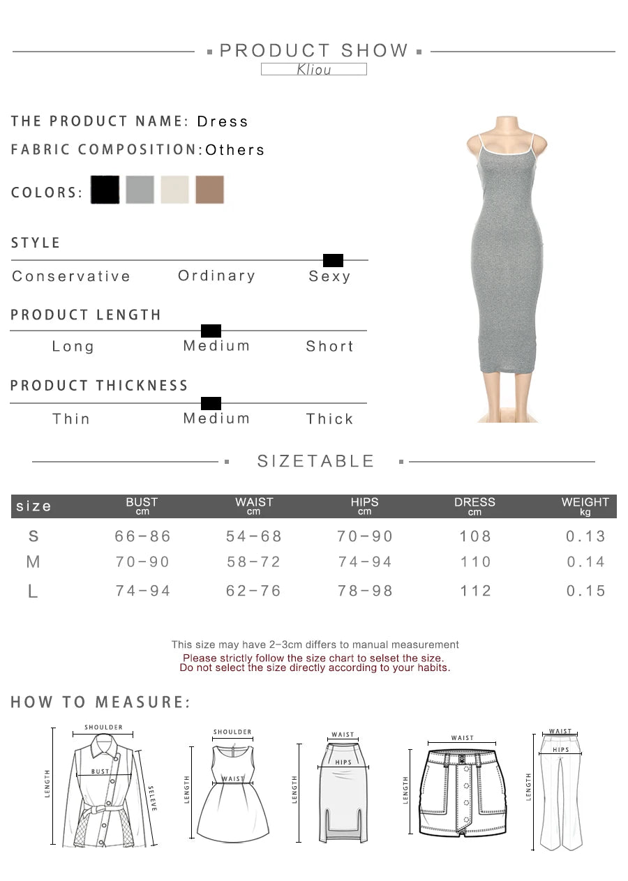 Kliou strap backless sexy bodycon midi long dress new women high waist cotton striped dresses elegant fashion party clothes