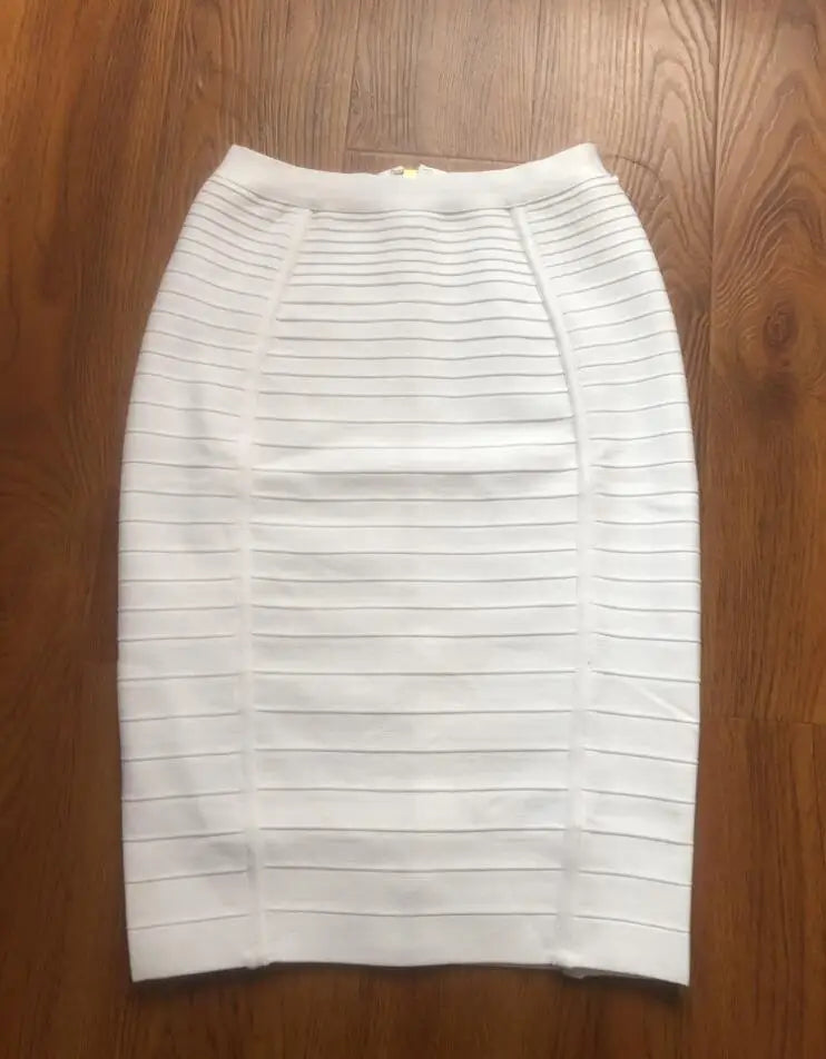 16 Colors Sexy Solid Zipper Orange Blue Black Red Bandage Skirt Women Elastic Bodycon Summer XL XXL Pencil Skirts 58cm