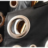 Lautaro Runway Cut Out Short Faux Leather Jacket Golden Rivet Cool Stylish Designer Clothes Women European American Fashion 2022