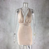 2021 Hot Style Women Sexy V-Neck Backless Sleeveless Shimmer Bodycon Mini Sexy Dresses