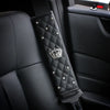 Universal PU Leather Car Steering Wheel Cover Bling Rhinestone Crystal Car Interior Decro with Crystal Crown Accessories Black