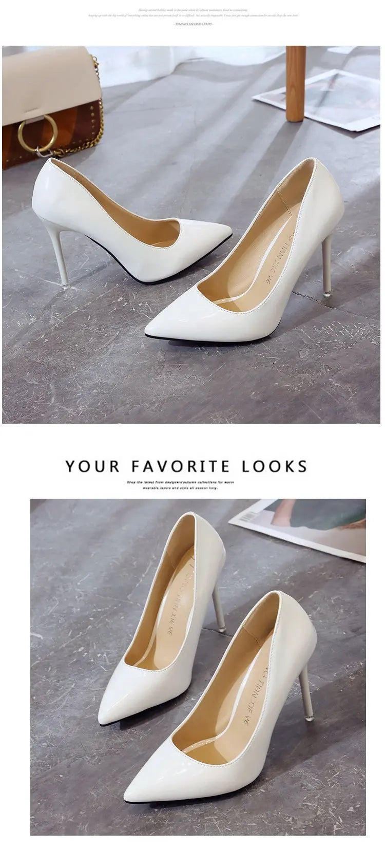 HOT Plus Size 34-44 HOT Women Shoes Pointed Toe Pumps Patent Leather Dress High Heels Boat Shoes Wedding Shoes Zapatos Mujerd76