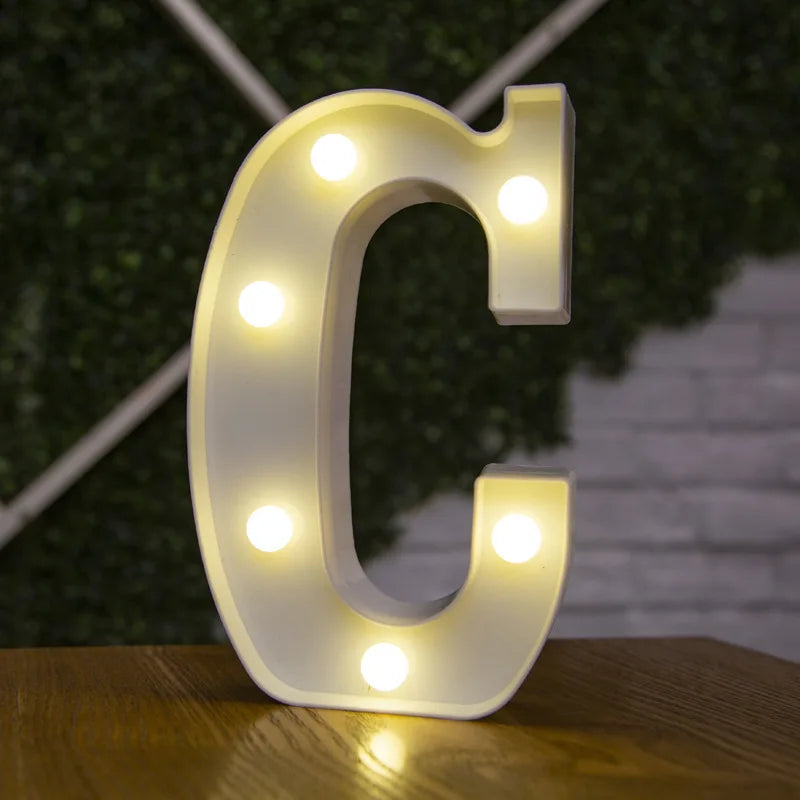 Luxury Alphabet Letter LED Lights Luminous Number Lamp  Battery Night Light for Home Wedding Birthday Christmas Party Decoration