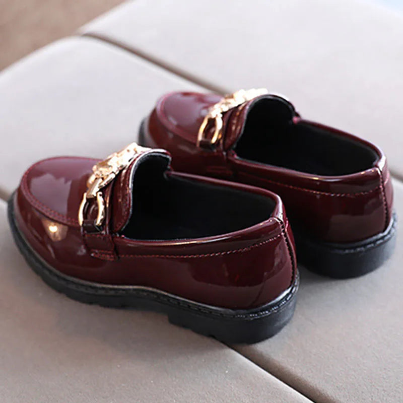 Children's Shoes Girls Autumn Princess Fashion Leather Shoes Kids Soft Sole British Style Black Student Performance Shoes