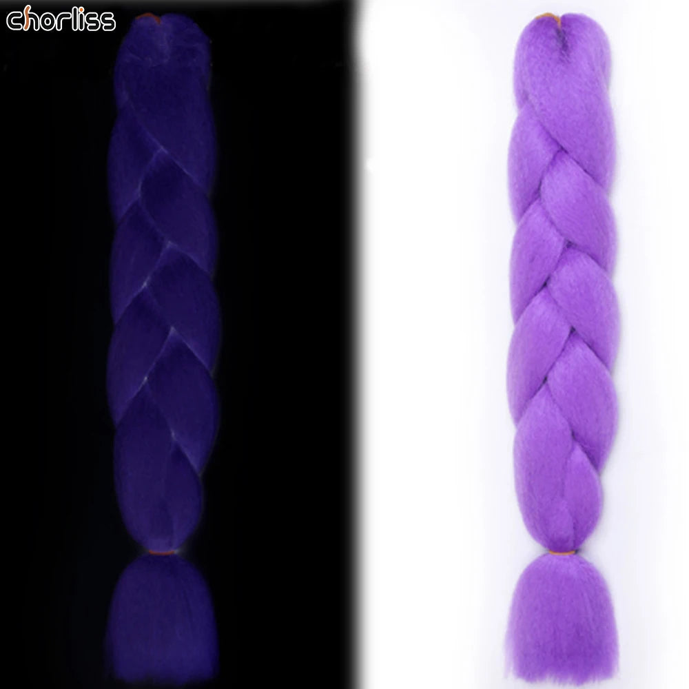 Glowing Synthetic Jumbo Crochet Braids Hair Pure Color Fluorescent Green Shining In Darkness Crochet Braiding Hair Extensions