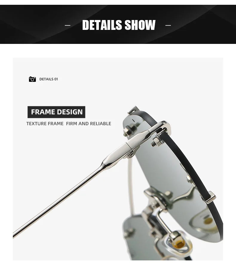 Rimless Diamond Sunglasses Square Women Men Retro Sun Glasses Brand Designer Eyewear UV400 Shades Oculos Female Gafas
