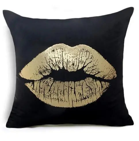 Love Black And White Bronzing Cushion Decorative Pillows Gold Foil Geometric Pillowcase Home Decor Sofa Throw Pillow 17*17inch