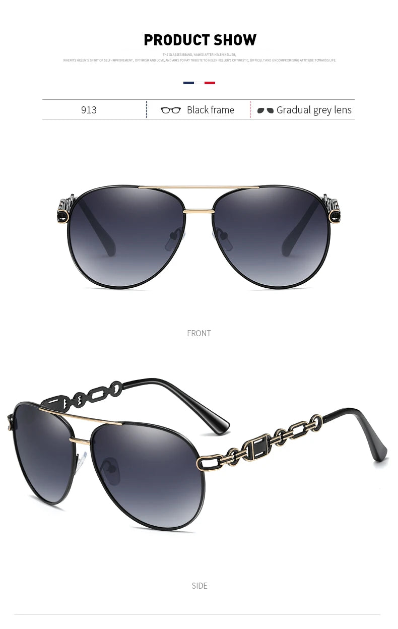 High Quality Women Pilot Polarized Sunglasses Vintage Metal Hollow Driving Sun Glasses UV400 Shades Eyewear Gafas De Sol Mujer