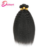 Kinky Straight Human Hair 3 Bundles With Closure Yaki Straight Hair Bundles With 4x4 Closure Human Hair Bundles With Closure