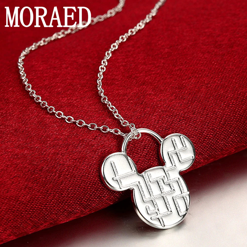 Jewelry Set 925 Sterling Silver Cute Mickey Chain Bracelet For Women Gift Trendy Jewelry Silver Bangles