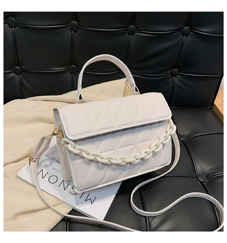 Trendy Plaid Women Shoulder Bag Fashion Chain Crossbody Bags Brand Designer Handbags and Purses Small Flap Top Handle Bags