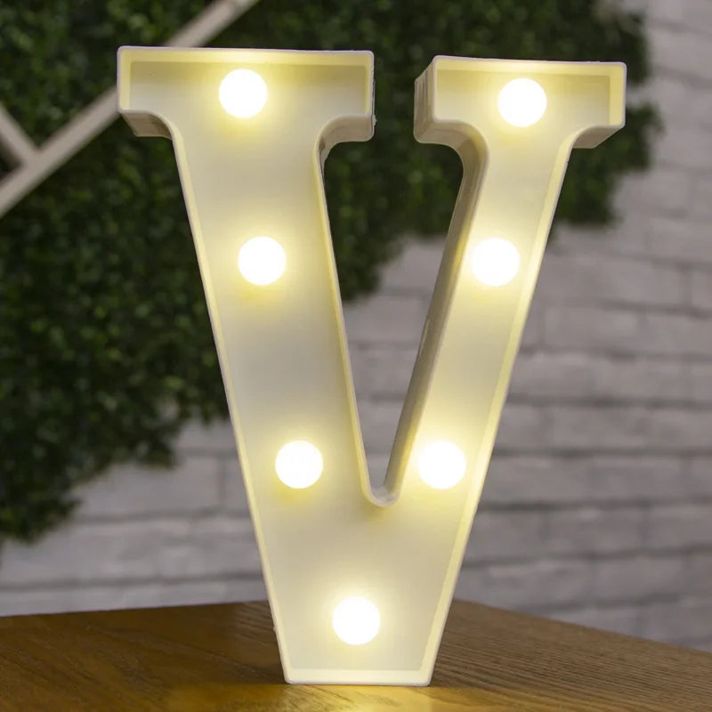 Luxury Alphabet Letter LED Lights Luminous Number Lamp  Battery Night Light for Home Wedding Birthday Christmas Party Decoration