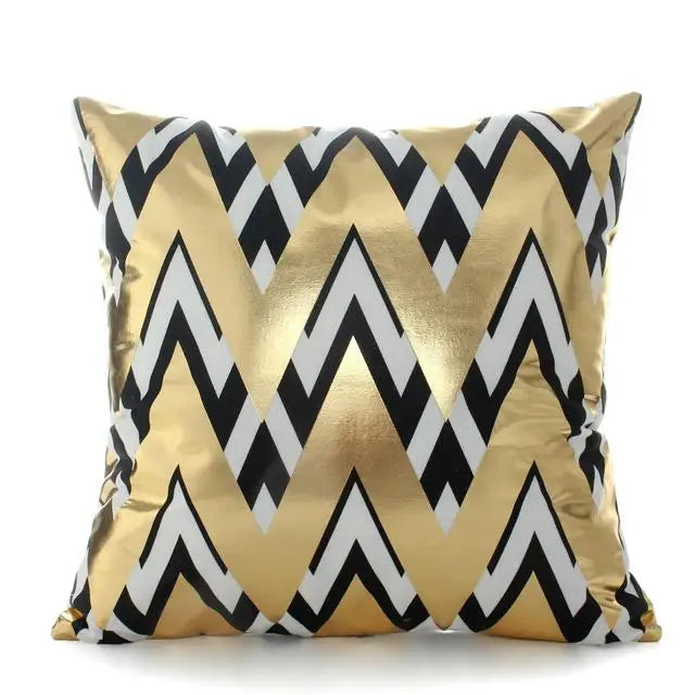 European Classical Bronzing Gold Foil Cushion Decorative Pillow Golden Leaves Home Decor Sofa Throw Pillow Almofadas Decorativas