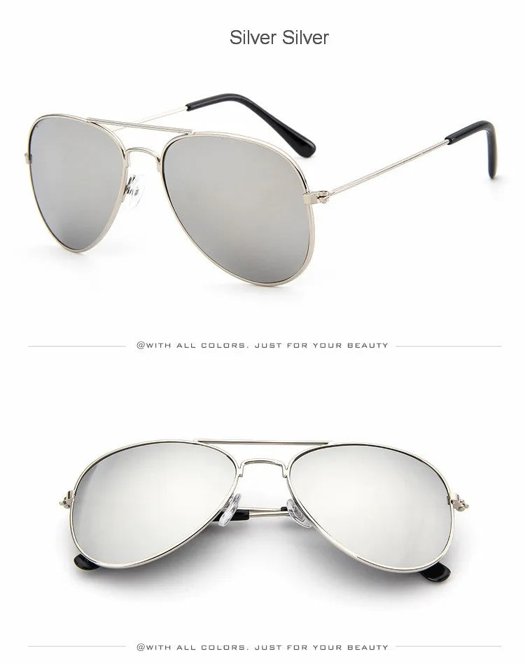 Classic Aviation sunglasses For Boy And Girl Colorful Mirror Pilot Sun Glasses Children Sunglasses Kids Sunglasses Eyewear