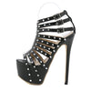 2024 New Summer Platform High Heels Sandals Women Sexy Peep Toe Pumps Fashion Rivet Decoration Ladies Party Pole Dance Shoes