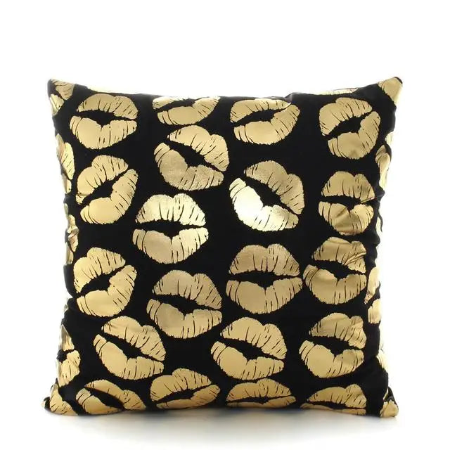 European Classical Bronzing Gold Foil Cushion Decorative Pillow Golden Leaves Home Decor Sofa Throw Pillow Almofadas Decorativas