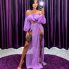 Women Beach 2pcs Bikini Cover-Ups Swimsuit Off Shoulder Top+ High Waist Dresss Sexy Ladies Swimming Cover Up Bathing Suit