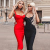 New 2024 Women Sexy Celebrity Midi Red White HL Elastic Bandage Dress Spaghetti Strap Club Bodycon Party Dress Wholesale HL434