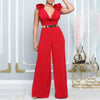 Boutique Wholesale 2025 Summer New Fashionable V-neck Sexy Wide Leg Sleeveless Women's Jumpsuit