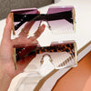 2023 Fashion New Women Oversized Rimless Sun Glasses Vintage Gradient Tea Cool Sunglasses Ladies Uitravioler-proof