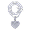 Iced Out Bling Can Be Opened Heart-shaped Photo Pendant Necklace Hearts Tennis Chain Cubic Zirconia Fashion Women Men Jewelry