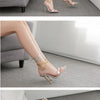 Women's Sandals High Heels 12CM New Chain Ankle Strap Gold White Pointed Toe Female Party Shoes Sandalias de mujer Size 35-42