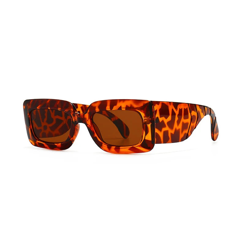RUOBO Brand Designer Small Rectangle Pythons Grain Sunglasses For Women's Retro Lady Fashion Outdoor Sun Glasses Oculos De Sol