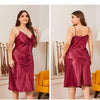 Large size Women's Sleepwears Dress Homewear Solid Thin Satin Nightdress Summer Sleepwear Sexy Plus Size Dresses Nightgown