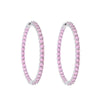 Iced Out Big Hoops Bling 5A Round Cubic Zirconia 55mm Huggie Earring For Women White Pink Colorful CZ Pinky Hoops Jewelry
