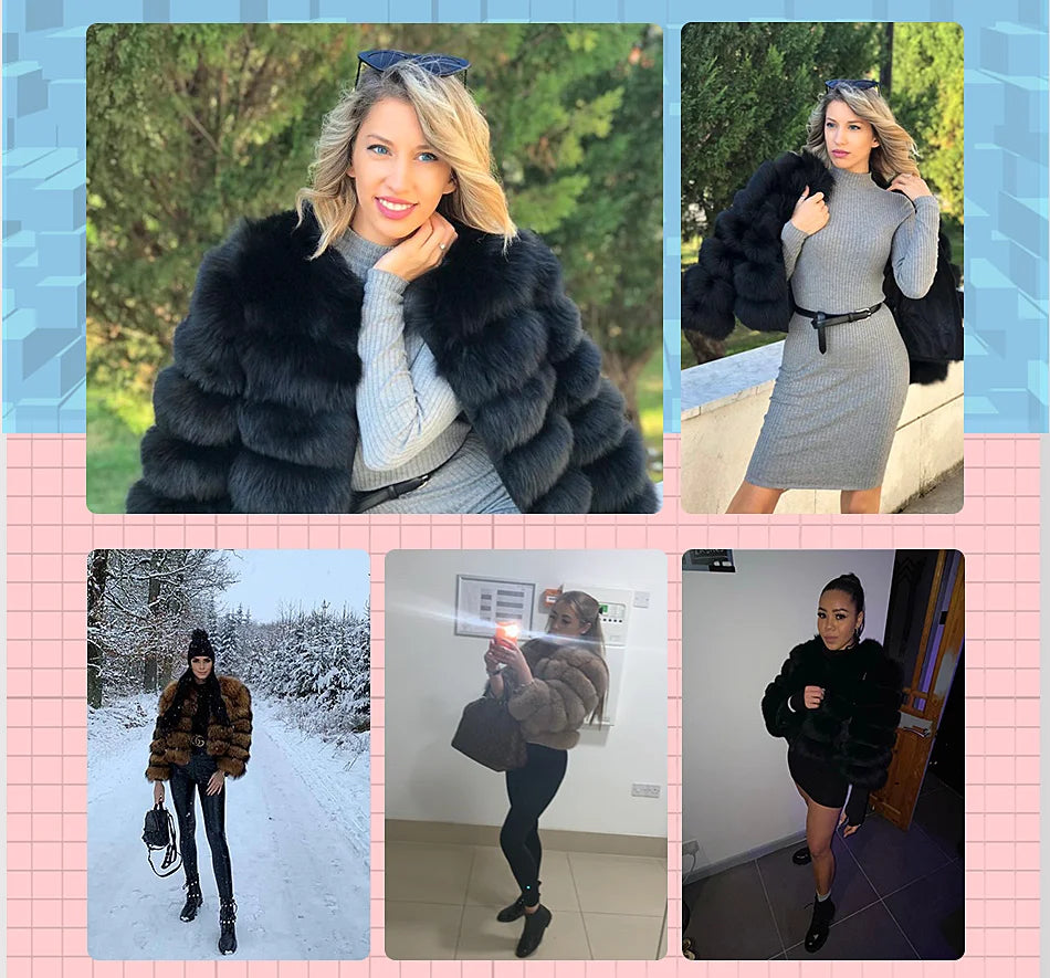 Maomaokong 2025 Natural Real Fox Fur Coat Women Winter Warm Luxury Fur Jacket Detachable Long Sleeves Female Vest Furry Coats