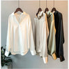 Elegant Satin Loose Women Shirt Spring Turn-down Collar Ladies Blouse Autumn Vintage Casual Button Silk Tops