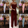 OSM036 Trendy Spring and Summer Jumpsuit Women Feather Bra Sexy White Girls Jumpsuits Elegant Casual Jumpsuits With  Belt