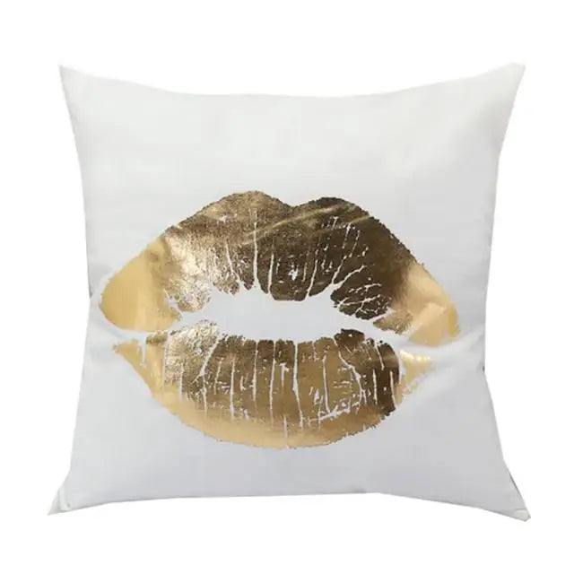 Love Black And White Bronzing Cushion Decorative Pillows Gold Foil Geometric Pillowcase Home Decor Sofa Throw Pillow 17*17inch