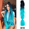 24'' 100G Synthetic Jumbo Braiding Hair Ombre Rainbow Hair Extensions Festival Jumbo Crochet Hair Weaving Box Braids Hairpieces