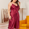 Large size Women's Sleepwears Dress Homewear Solid Thin Satin Nightdress Summer Sleepwear Sexy Plus Size Dresses Nightgown