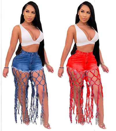 2023 New Design Fashion Shorts for Women Jean Jeans Knotted Shorts  Denim Shorts